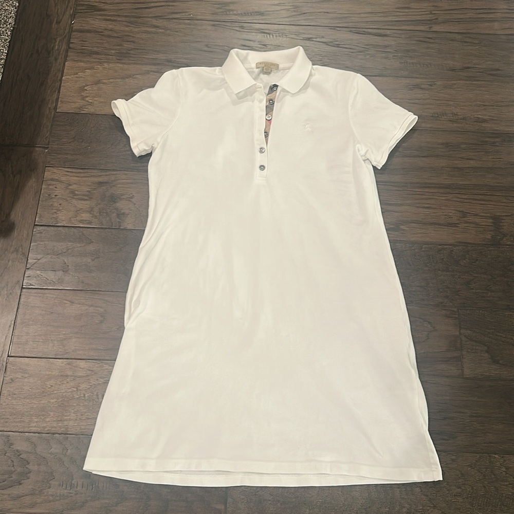 Women's White Polo Shirt Dress - Picture 6 of 10